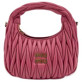 Miu Miu Wander Hobo Matelasse Satin Mini