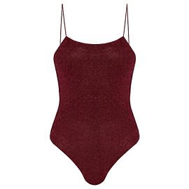 Autre Marque Oséree Einteiliger Badeanzug Burgunder Lurex