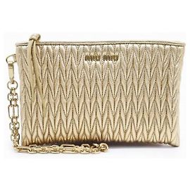 Miu Miu Clutch Matelassé Platino Gold Chain