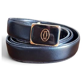 Cinto Cartier Must de Cartier Couro Preto