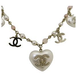 Chanel Herzkette mit Perlenkette