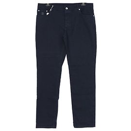 Brunello Cucinelli Pantalon en denim slim avec broderie de poche et patch en cuir