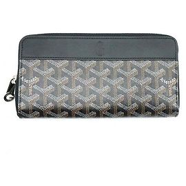 Portafoglio con zip Goyard nero in pelle