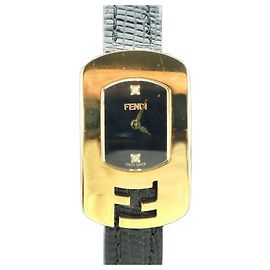 Fendi Steel Diamond Leather Band Women's Watch