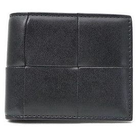 Bottega Veneta Intrecciato Weave Ledergeldbörse in Schwarz