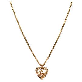 Dior Collana Oblique in Oro con Cuore in Zirconia