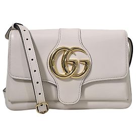 Gucci Ali GG Marmont Schultertasche aus Leder Crossbody Weiß