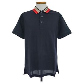Burberry Polo in piqué di cotone con dettaglio logo Nero