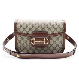 Gucci Supreme Borsa a tracolla piccola in pelle e tela