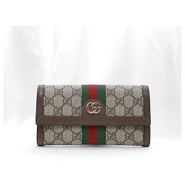 Gucci Portefeuille Ophidia Web GG Supreme Canvas Brown Leather
