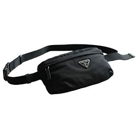 Prada Borsello a cintura in nylon con zip da uomo con placca logo