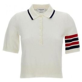 Thom Browne Polo Hector em jersey com padrão Intarsia Bar