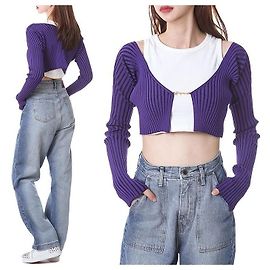 Jacquemus Gerippte Crop-Cardigan mit Mikro-Gold-Logo