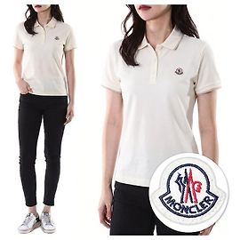 Moncler PK-Poloshirt für Damen mit Logo-Patch und farbigem Futter, kurze Ärmel