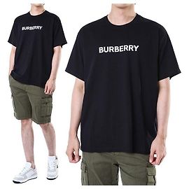 Burberry T-shirt de manga curta com patch de logótipo Bold Preto Relaxed Fit