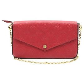 Louis Vuitton Umhängetasche Pochette Felicie Chain Wallet Monogram Empreinte rot