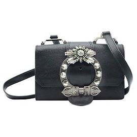 Miu Miu Borsa a tracolla Crystal Lady in pelle nera