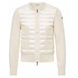 Moncler Cardigan in lana imbottito con zip