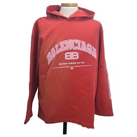 Balenciaga T-shirt Crop Hoodie Orange