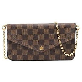 Louis Vuitton Pochette Felicie Wallet Crossbody in canvas Damier Ebene