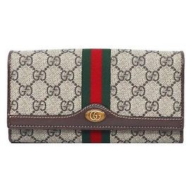 Gucci Supreme Canvas Enamel GG Logo WEB Ophidia WOC Chain Wallet Crossbody