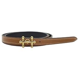 Hermès Wendegürtel aus Togo-Kalbsleder in Schwarz und Braun