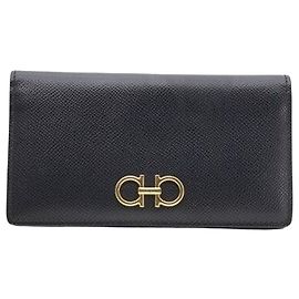 Salvatore Ferragamo Portafoglio Continental in vitello nero