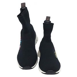 Louis Vuitton Stivaletti sneaker Aftergame in maglia nera con fascia per donna