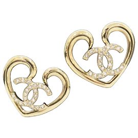 Chanel Brincos Big Heart Gold Jennie