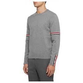Thom Browne Strickpullover für Herren aus Milano-Stich-Baumwolle mit RWB-Streifen