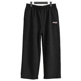 Balenciaga Wave Logo Embroidered Trousers Black