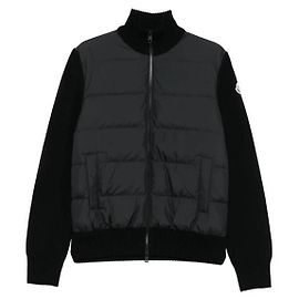 Moncler Cardigan in lana con zip da uomo Nero