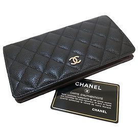Chanel Caviar Black Two-Fold Wallet