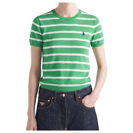 Ralph Lauren Camisola de manga curta em algodão às riscas para mulher Verde