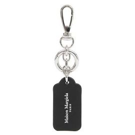 Maison Martin Margiela Portachiavi Double Tag in pelle nera