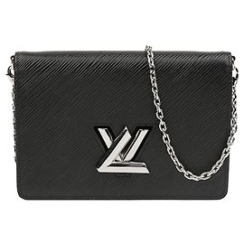 Louis Vuitton Borsa Pouch a Catena con Cintura in Pelle Epi Twist Nero Argento