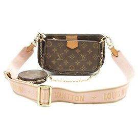 Louis Vuitton Bolsa Tiracolo Multi Pochette Accessories em Monogram Canvas Pink