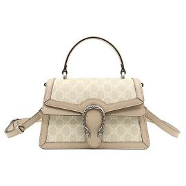 Gucci Dionysus Top Handle Bag GG Beige White