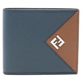 Fendi Wallet Navy Brown Calfskin