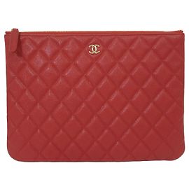 Chanel Série de Pochettes New Medium Logo Caviar Gold