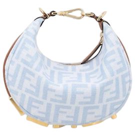 Fendi Mini Sac en Denim Bleu Clair