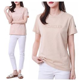 Moncler Damen T-Shirt rund mit Logo-Patch und Volumen-Typo-Stickerei