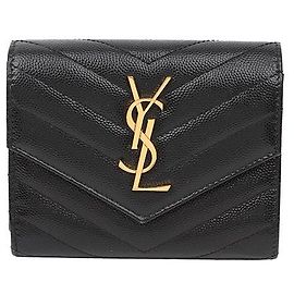 Autre Marque Portafoglio compatto in pelle Monogram Matelassé Black Gold