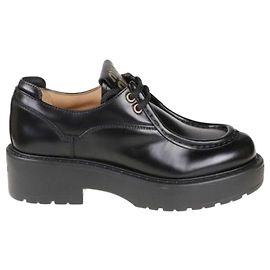 Miu Miu Scarpe Derby con Lacci in Pelle Nera