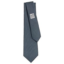 Hermès Duo tie cm Cravatta in seta da uomo Grigio marine