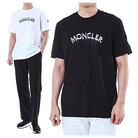 Moncler Flow Logo Bedrucktes Rundhals-T-Shirt in Weiß