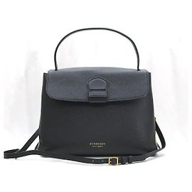 Burberry Cambry Medium in pelle grana nera House Check e toni dorati