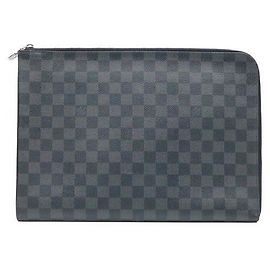 Louis Vuitton Pochette Jour GM Clutch in Canvas Damier Graphite