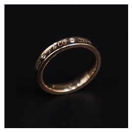 Tiffany & Co Anello sottile in oro rosa e diamanti Misura