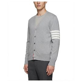 Thom Browne V-Ausschnitt Cardigan aus Baumwolle Milano-Stich